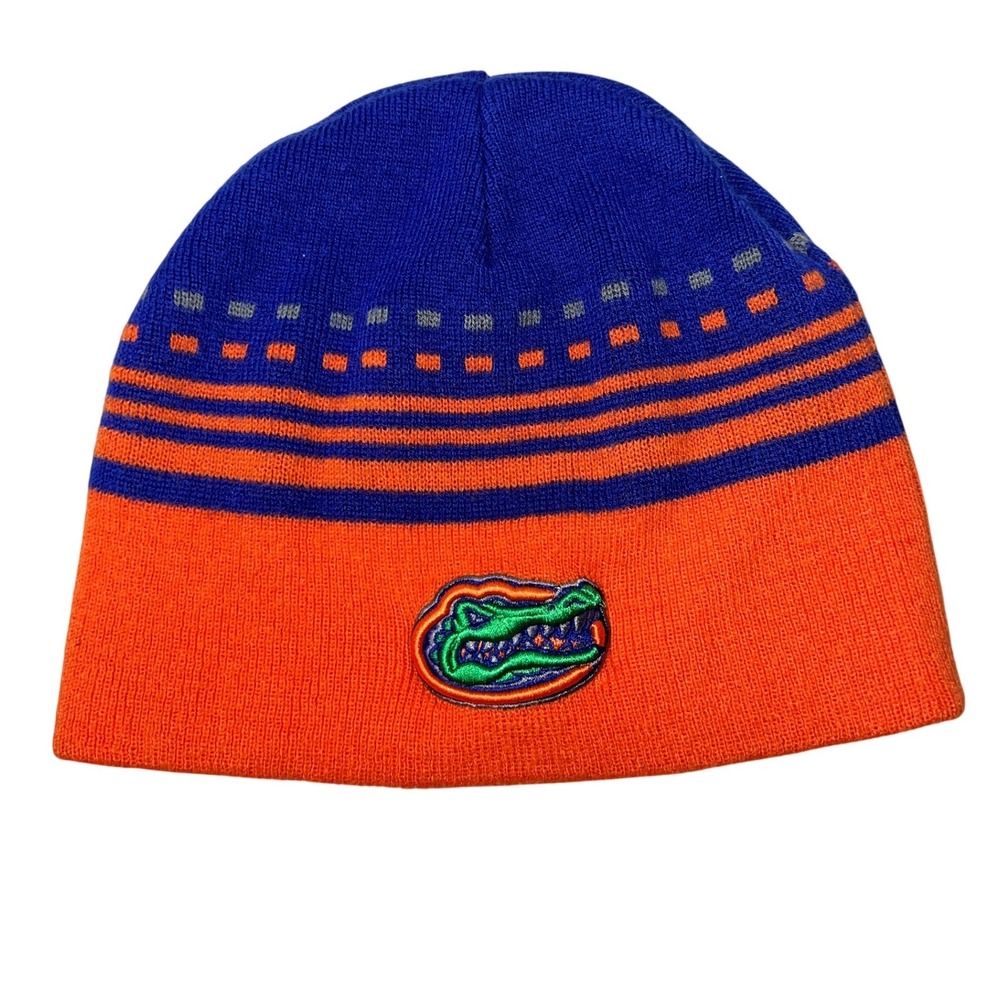 Florida Gators Beanie Hat Orange Blue Knit Embroidered Logo Men's‎ headwear